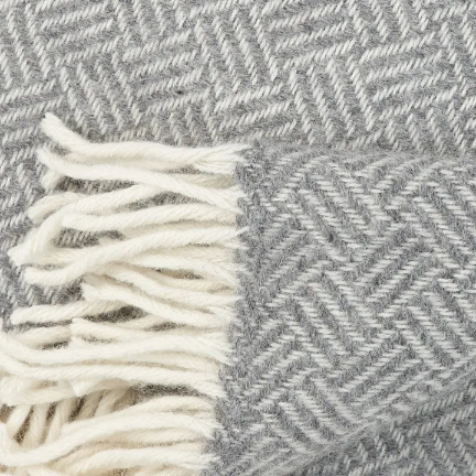 KLIPPAN | THROW | SAMBA | GREY | 100% LAMBSWOOL
