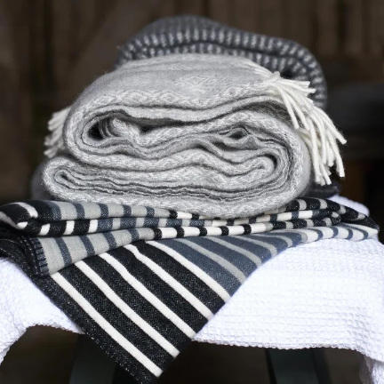 KLIPPAN | THROW | SAMBA | GREY | 100% LAMBSWOOL