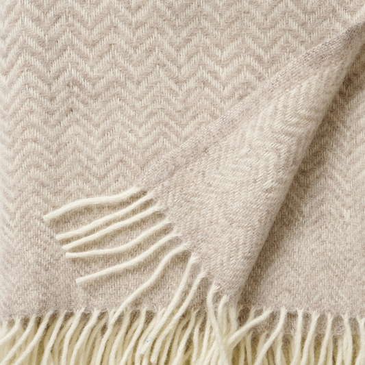 KLIPPAN |THROW | ZIGZAG| GRIEGE | 100% LAMBSWOOL