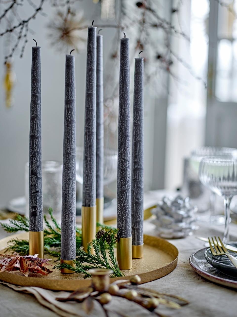 PINE CANDLE HOLDER | WHITE | STONEWARE | BLOOMINGVILLE