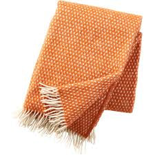 KLIPPAN | THROW | KNUT | ORANGE | 100% LAMBSWOOL