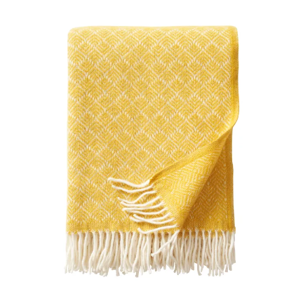 KLIPPAN | THROW | PAMPAS | YELLOW | 100% LAMBSWOOL