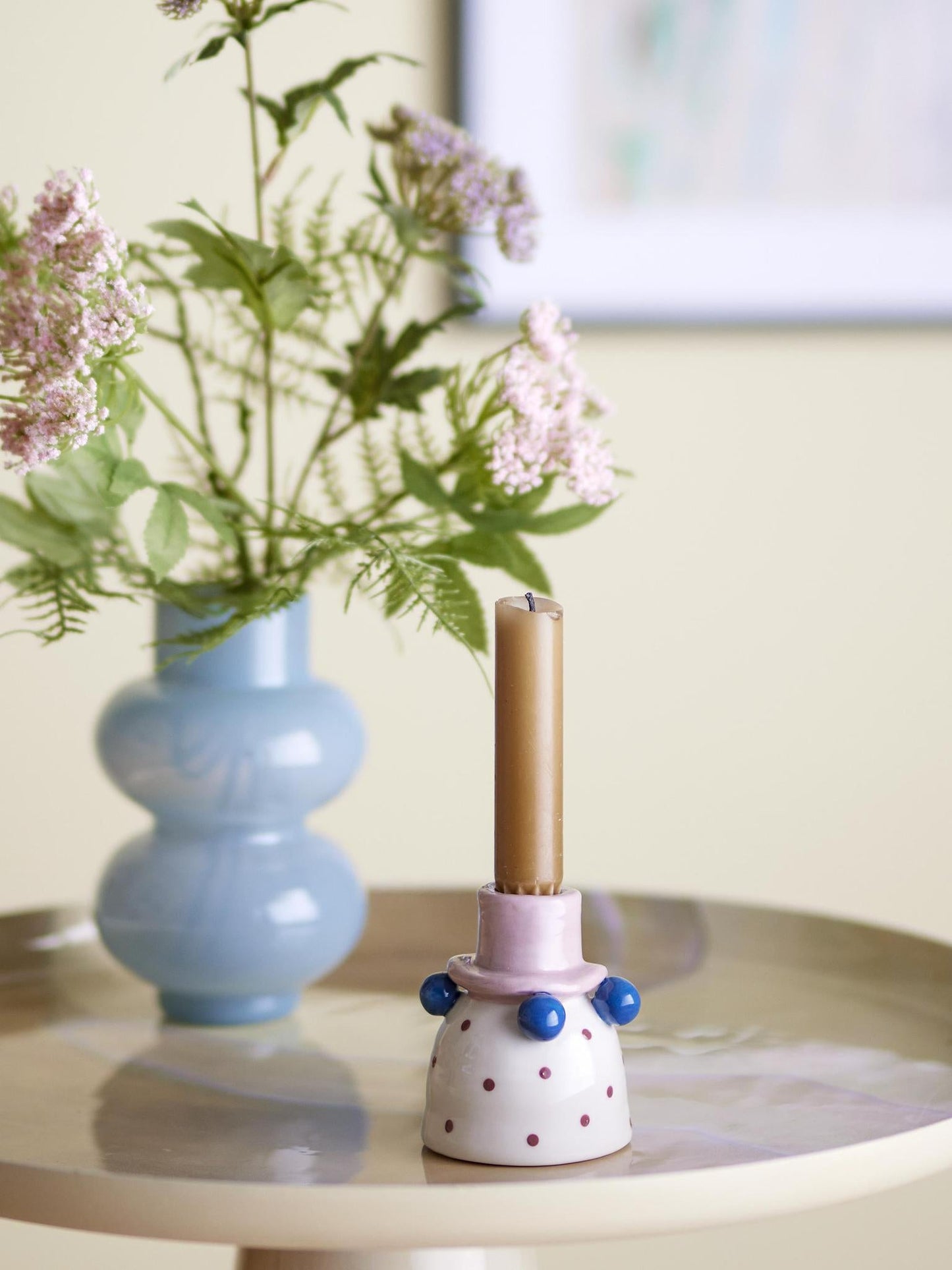 TACANA CANDLE HOLDER | ROSE |STONEWARE | BLOOMINGVILLE