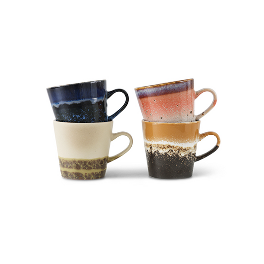 HKLIVING | 70s CERAMICS AMERICANO MUGS | SET OF 4 | PEGASUS
