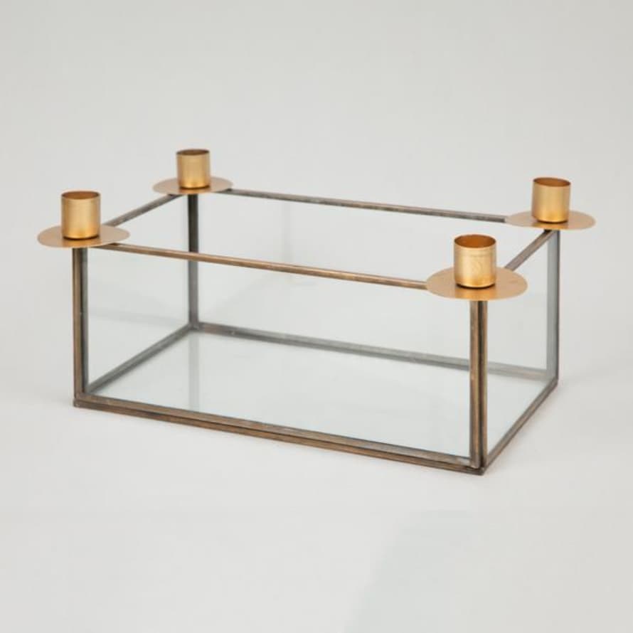 GLASS DISPLAY BOX | CANDLEHOLDER | BRASS | MADAM STOLTZ