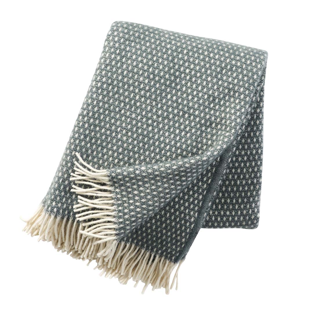KLIPPAN | THROW | KNUT | BALSAM GREEN | 100% LAMBSWOOL