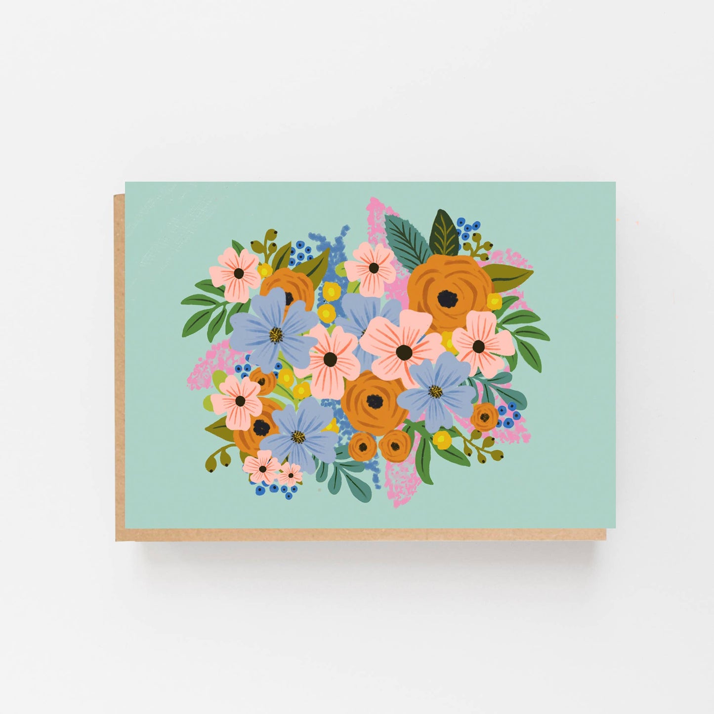 Lomond Paper Co - Green Flower Blank Greeting Card