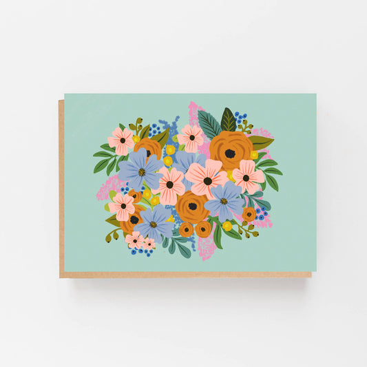 Lomond Paper Co - Green Flower Blank Greeting Card