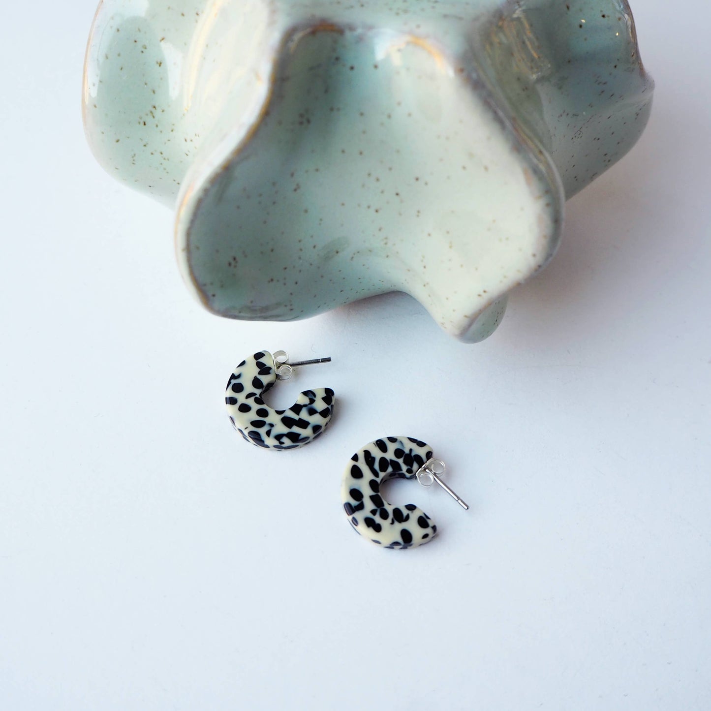 Custom Made - Marble Terrazzo Super Mini Hoop Earrings