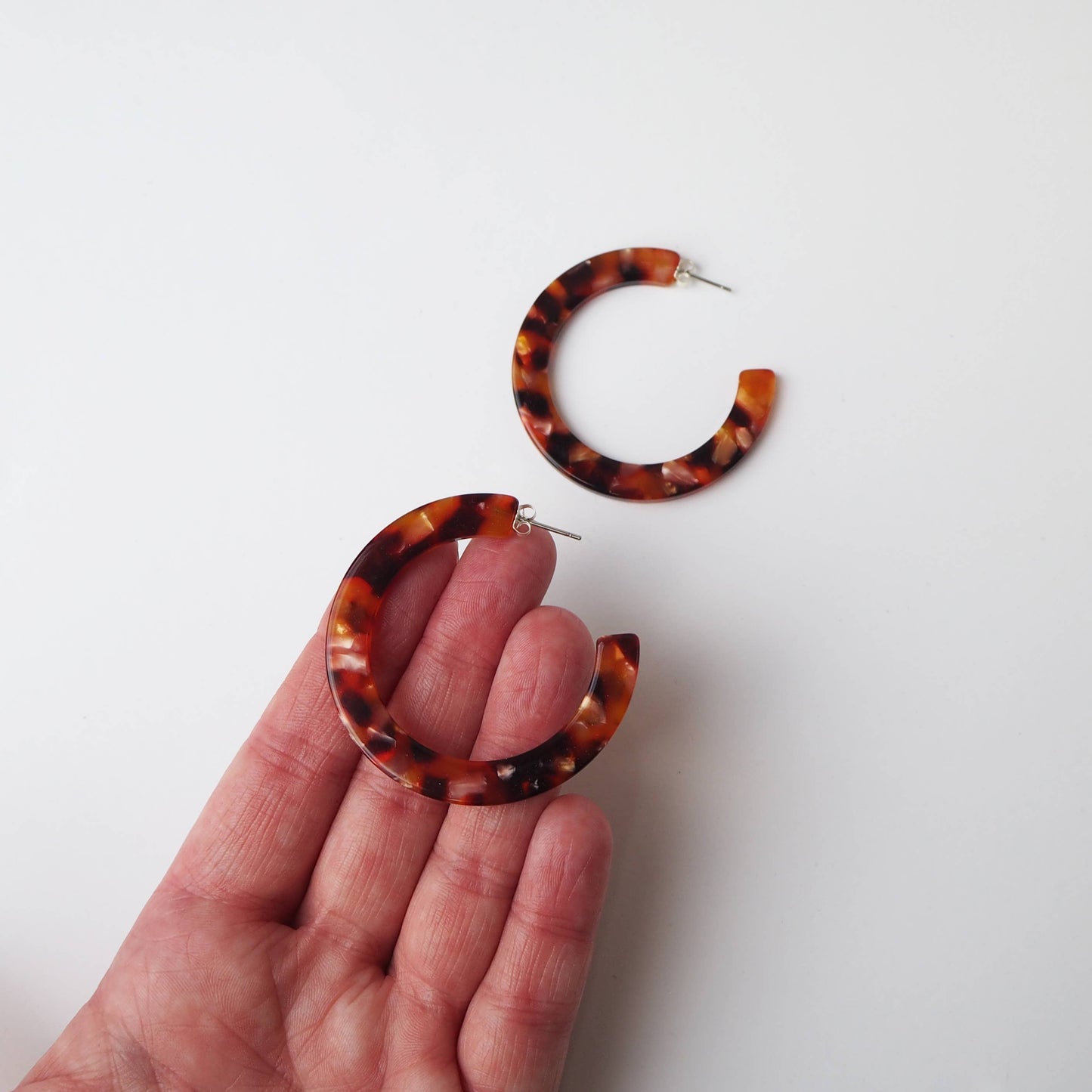 Custom Made - Rosa Tortoiseshell Statement Hoop Earrings