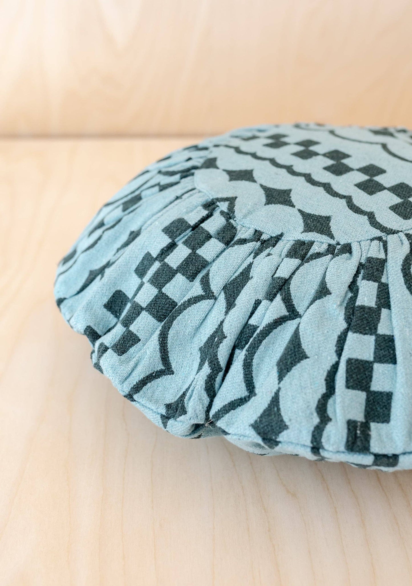 TBCo - Cotton Cushion Cover in Green Checker Stripe