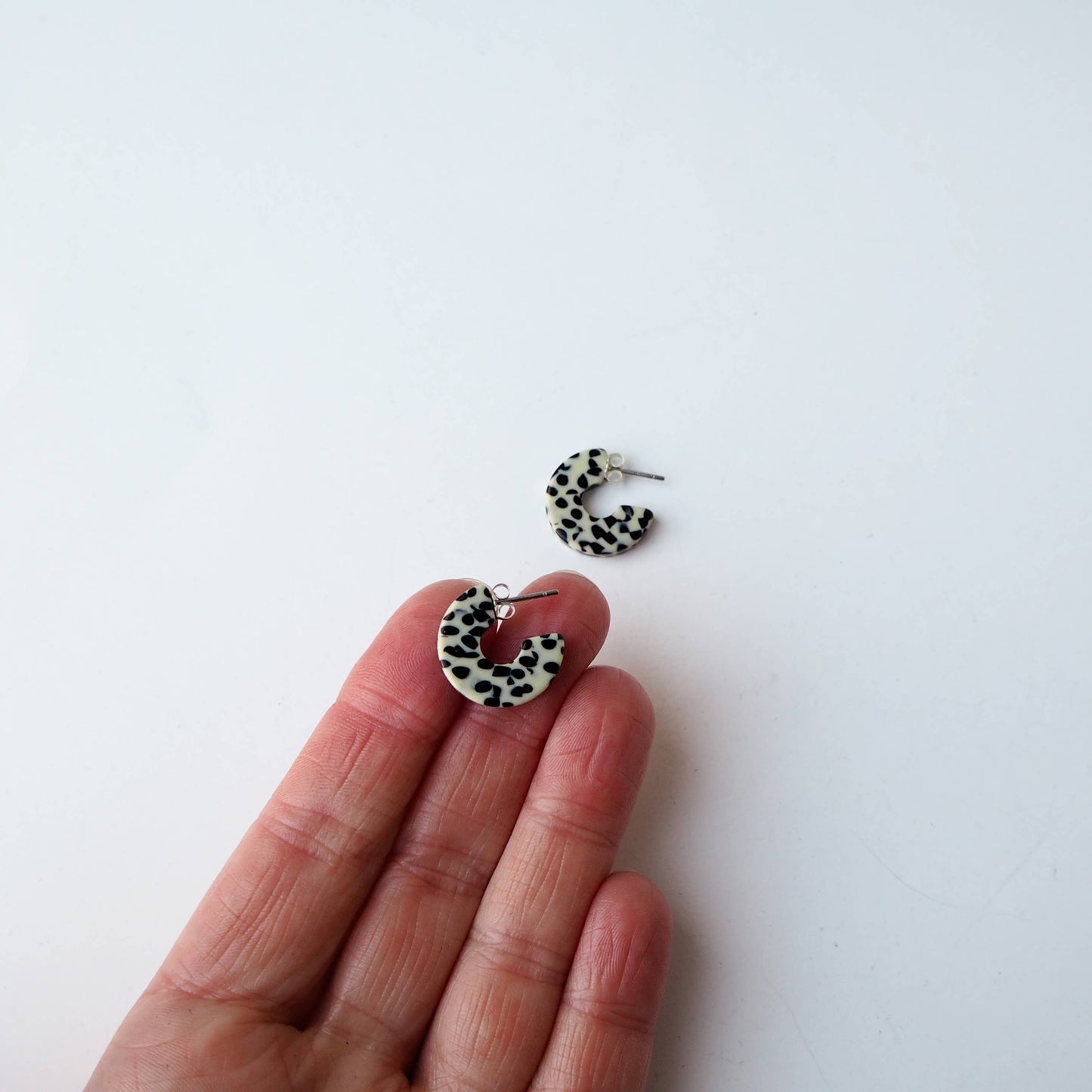 Custom Made - Marble Terrazzo Super Mini Hoop Earrings