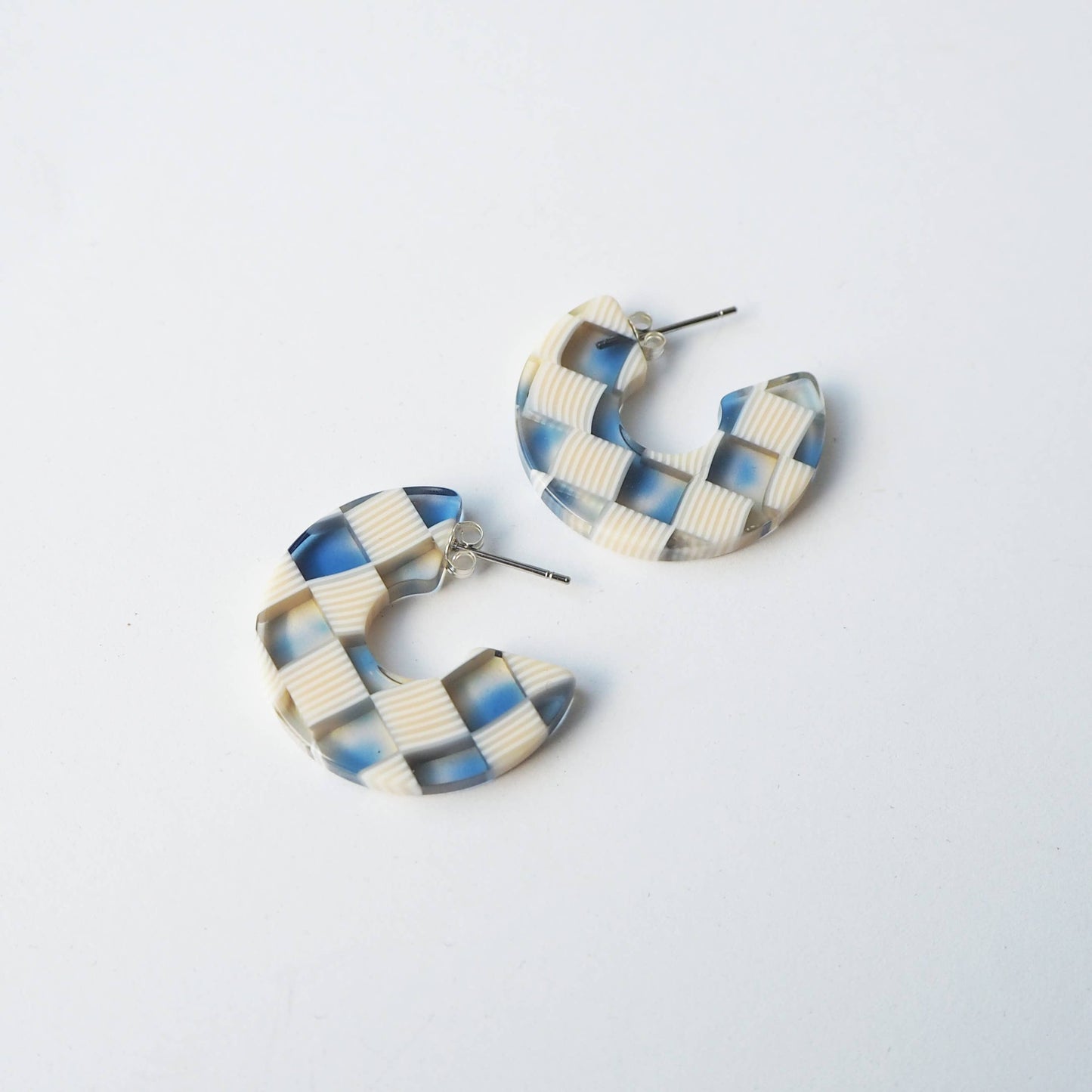 Custom Made - Ocean Checker Hoop Earrings