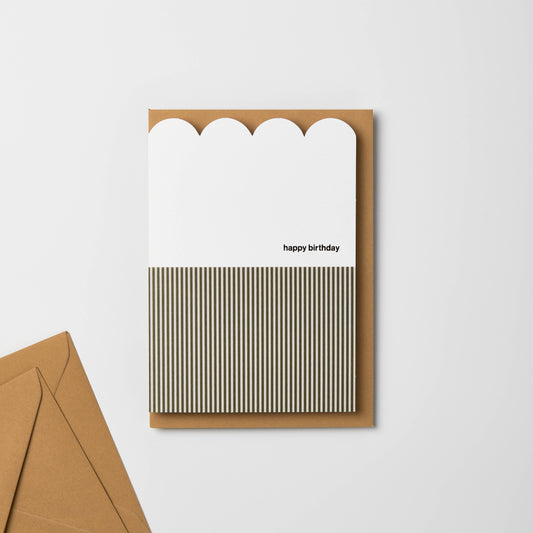 HAPPY BIRTHDAY SCALLOP GREETING CARD | SINGLES IN CELLOS