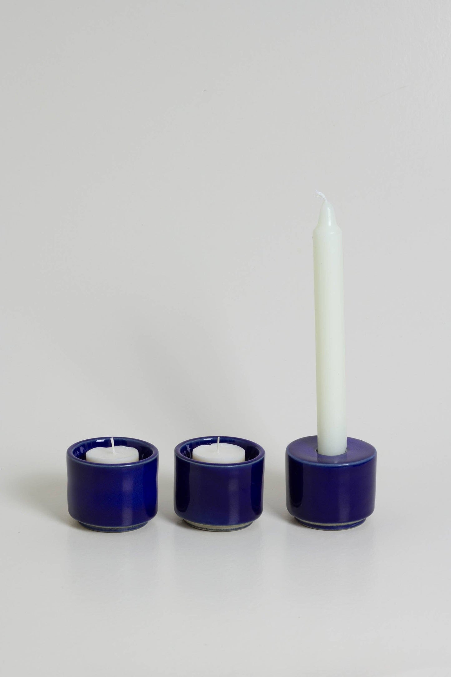 MODULAR CANDLE HOLDER | BLUE GLAZED | O CACTUU