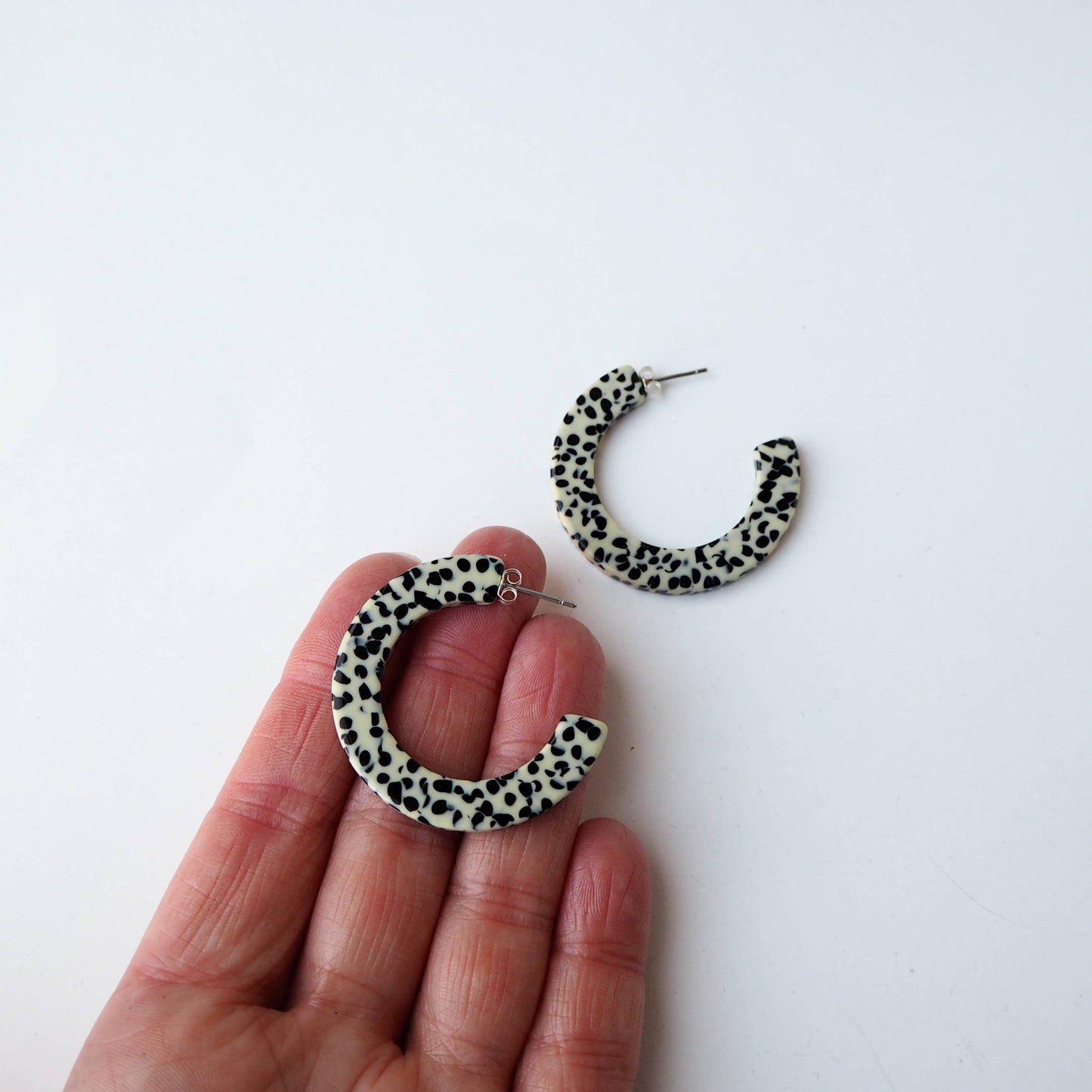 Custom Made - Marble Terrazzo Midi Hoop Earrings
