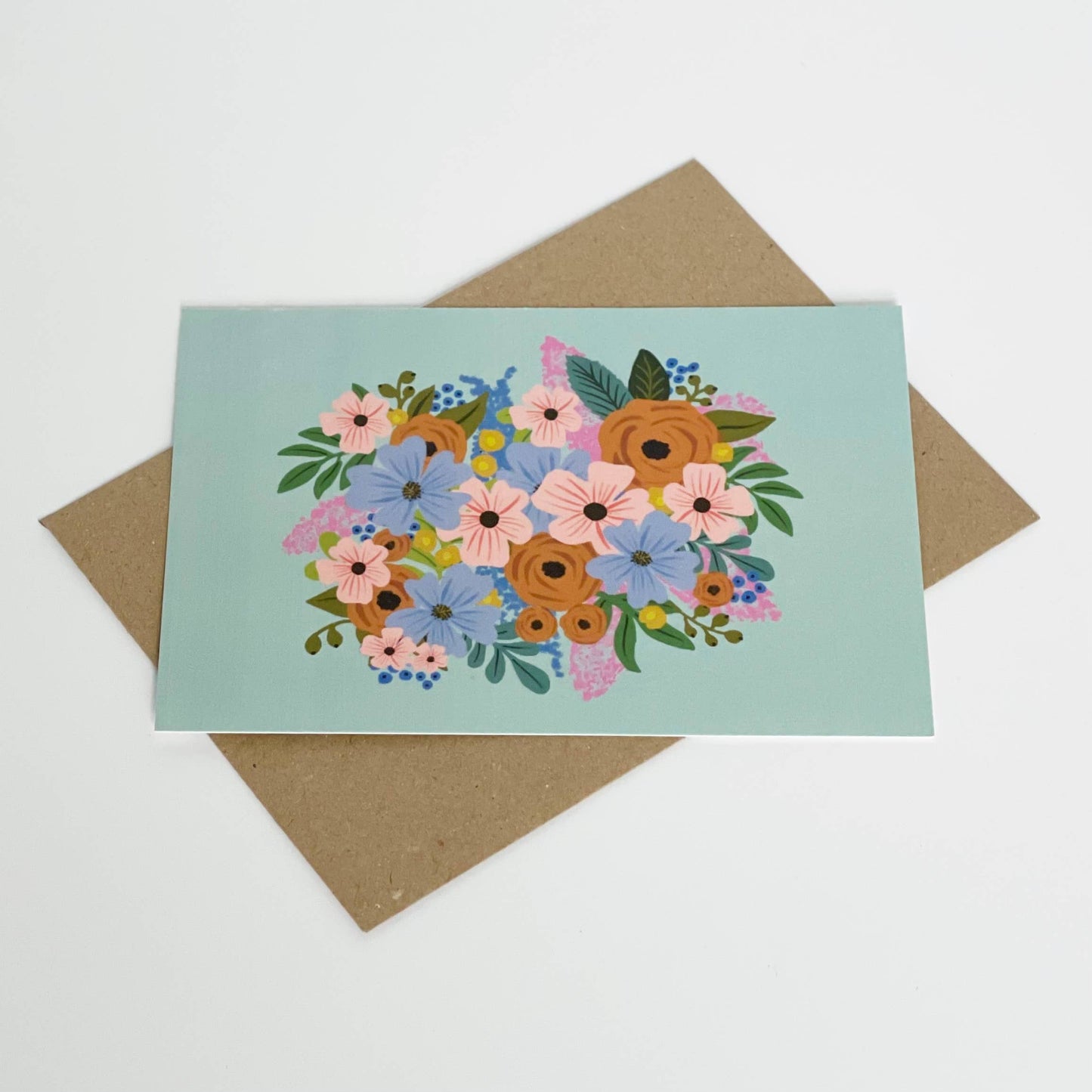 Lomond Paper Co - Green Flower Blank Greeting Card