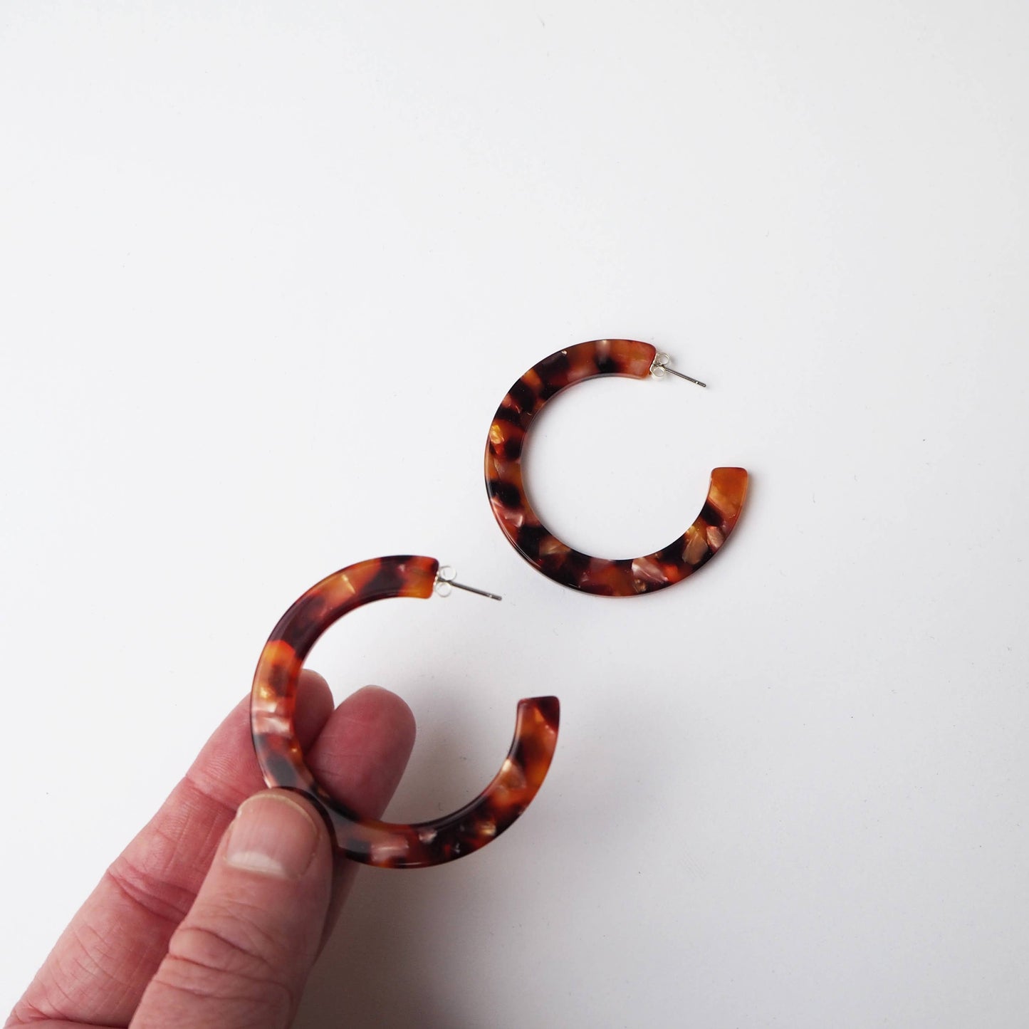 Custom Made - Rosa Tortoiseshell Statement Hoop Earrings