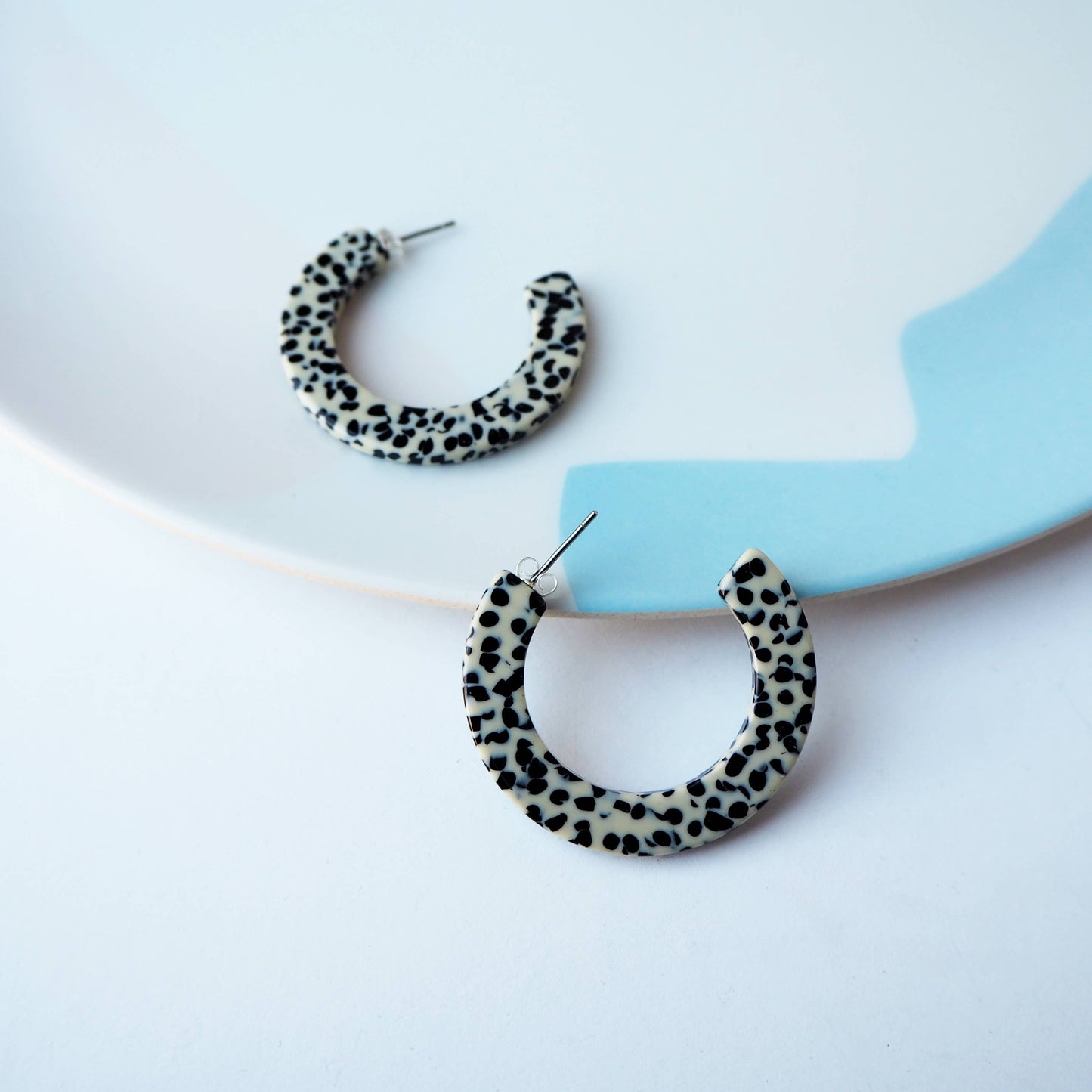 Custom Made - Marble Terrazzo Midi Hoop Earrings