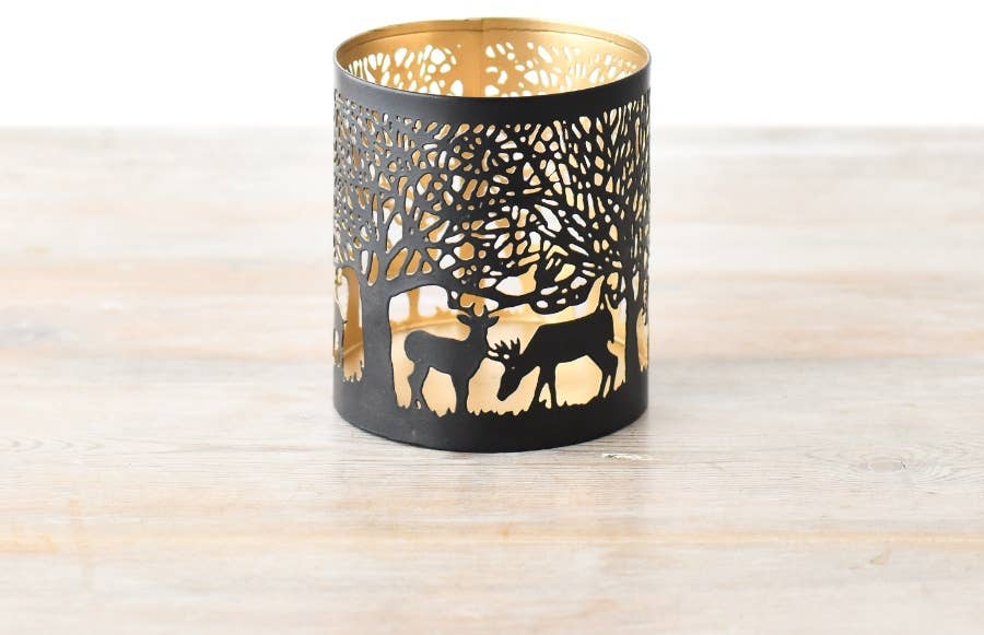 Reindeer Cut Out Votive Candle holder, 14cm