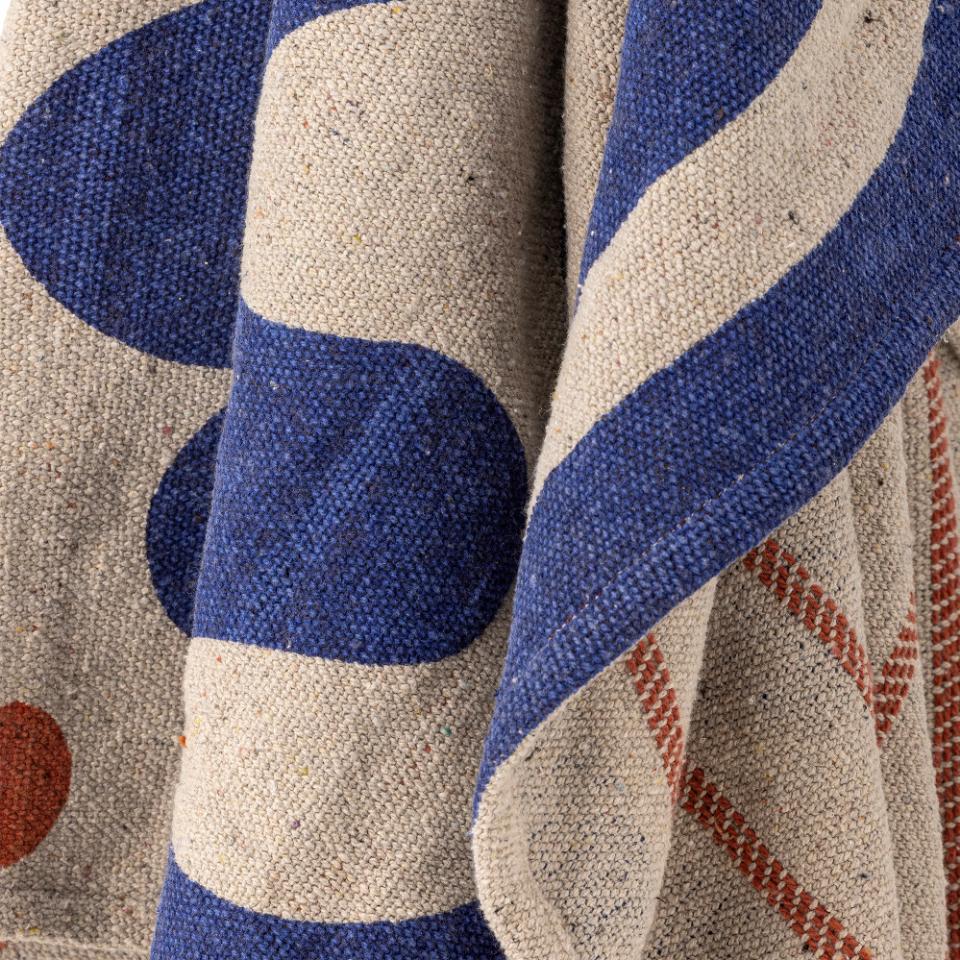 EVIAYA THROW | BLUE | RECYCLED COTTON | BLOOMINGVILLE