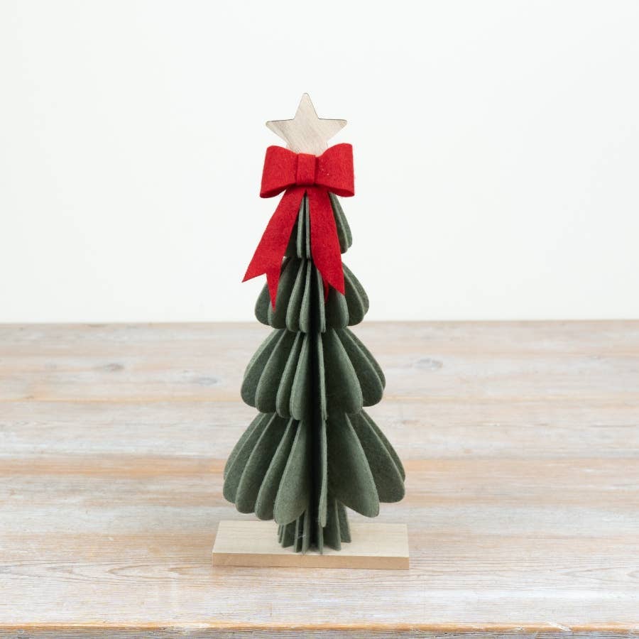 Gainsborough Giftware x Portland Living - Felt Tree with Bow, 31.5cm
