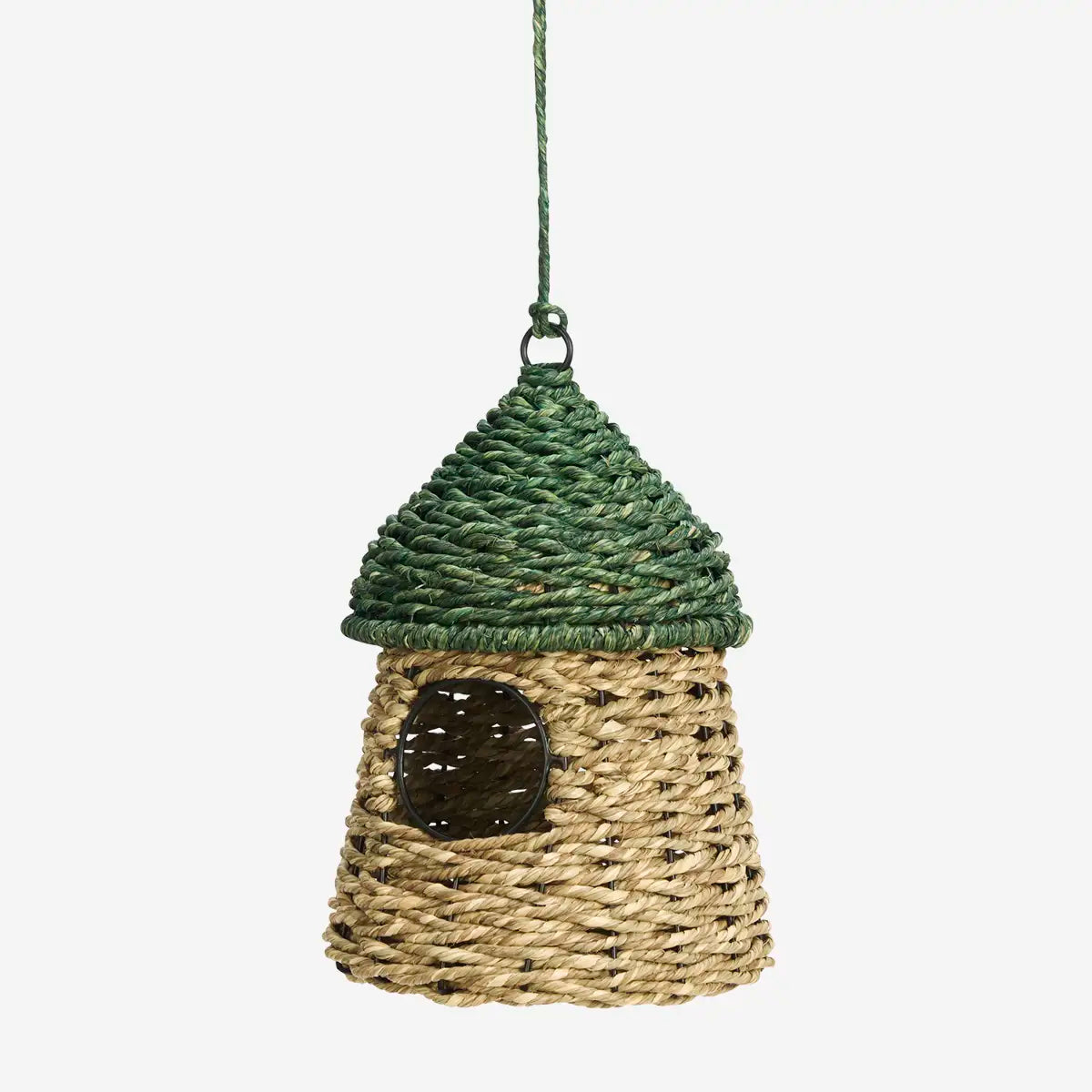 HANGING BIRD HOUSE | SEAGRASS | GREEN | MADAM STOLTZ