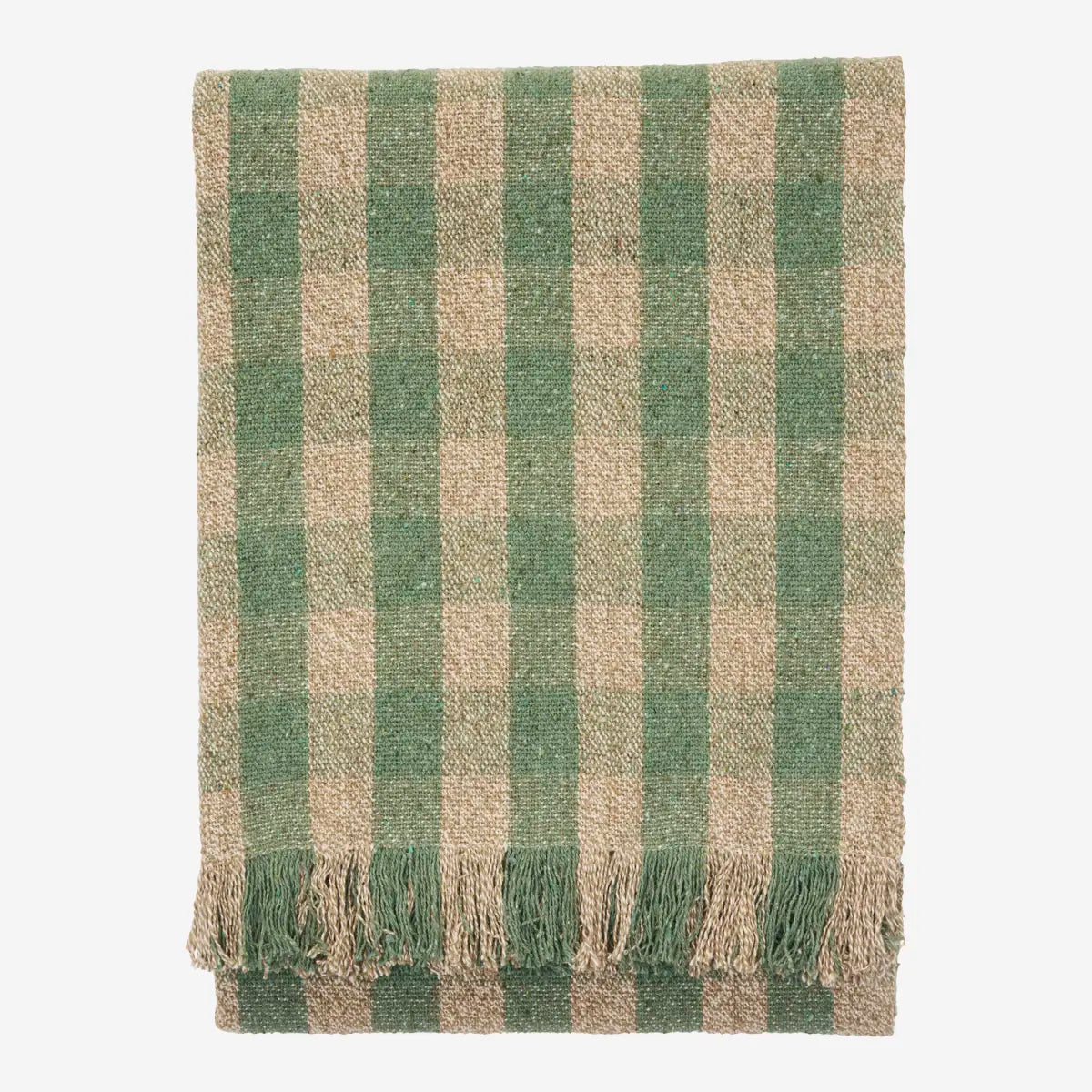 RECYCLED COTTON THROW | GREEN | MADAM STOLTZ