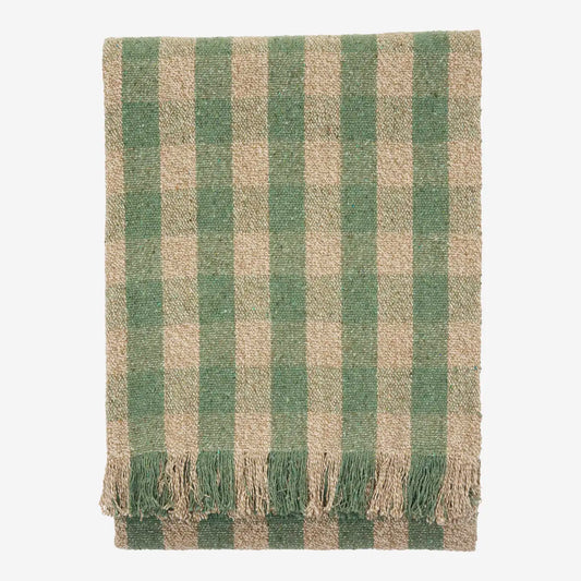 RECYCLED COTTON THROW | GREEN | MADAM STOLTZ