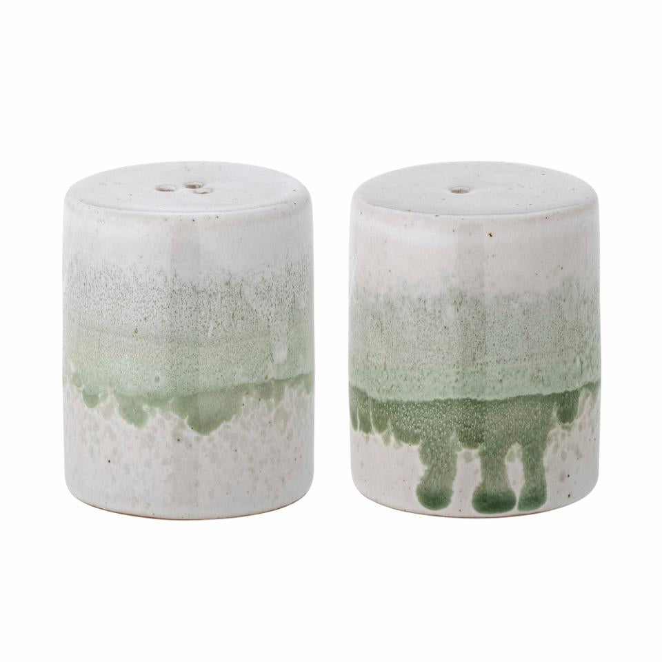 PAULA SALT & PEPPER SHAKER SET| GREEN | STONEWARE | BLOOMINGVILLE