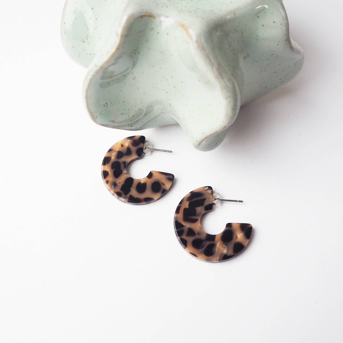 Custom Made - Karamell Statement Acetate Resin Hoop Earrings