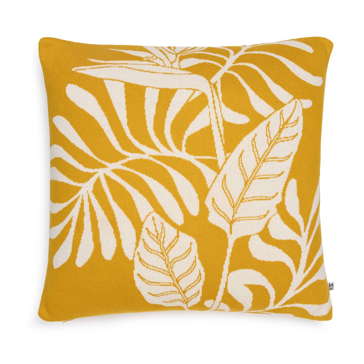 Sophie Home Ltd - Cotton Knit Throw Cushion Cover: Leaf Citrus