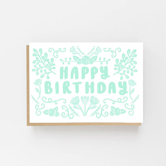 Lomond Paper Co - Happy Birthday - Folk Green