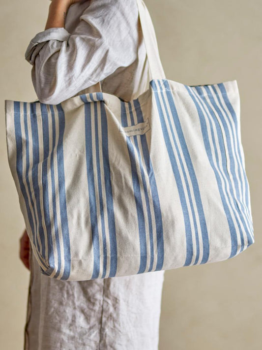 TRINA SHOPPING BAG | BLOOMINGVILLE  |BLUE | COTTON OEKO-TEX®