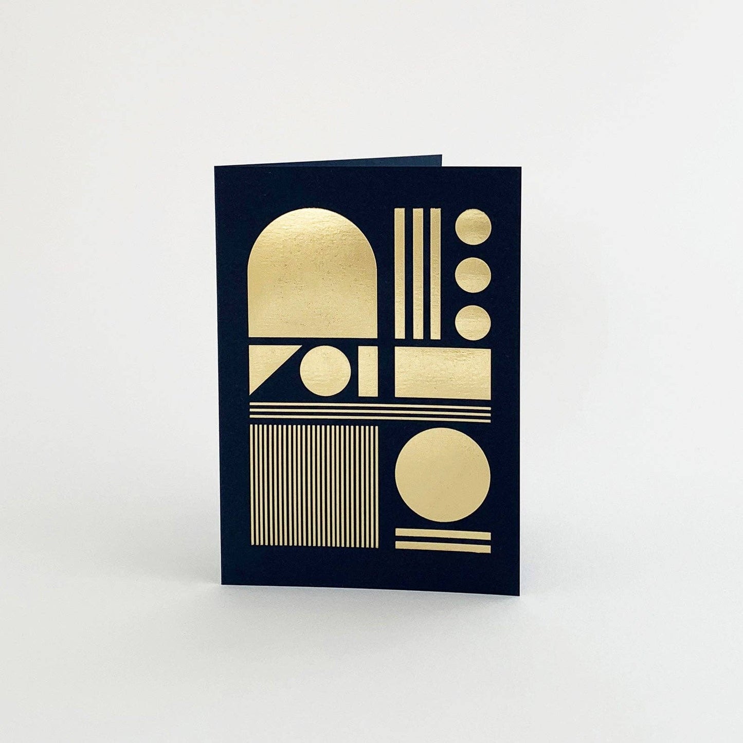 Tom Pigeon - Machine Card, Brass & Navy, Foiled Greetings Card