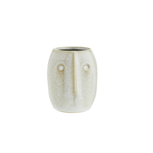 FLOWERPOT WITH FACE IMPRINT |WHITE | MADAM STOLTZ