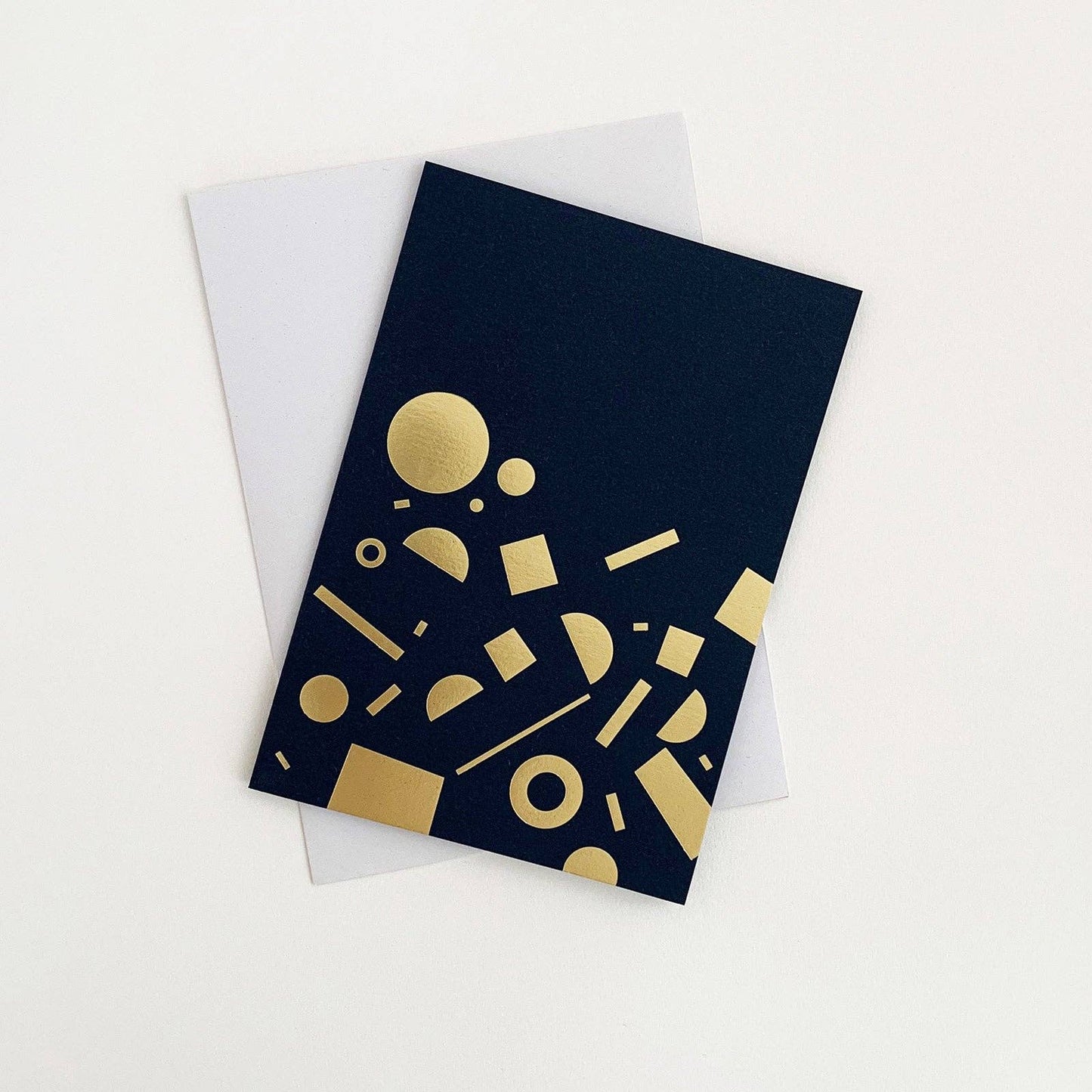 Tom Pigeon - Scatter, Brass & Navy, Foiled Greetings Card