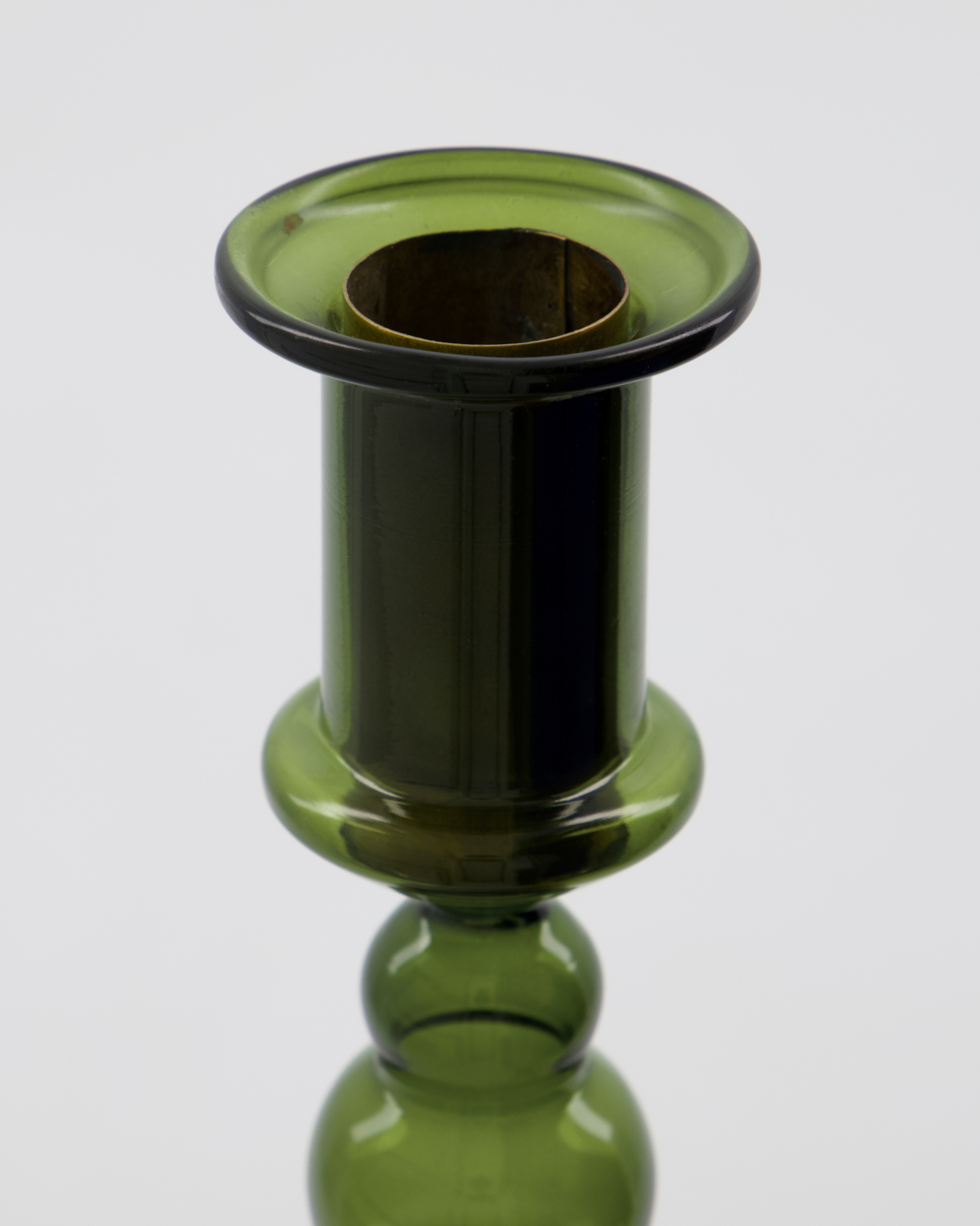 CANDLESTICK|  VIDRO | SMALL|  GREEN | HOUSE DOCTOR