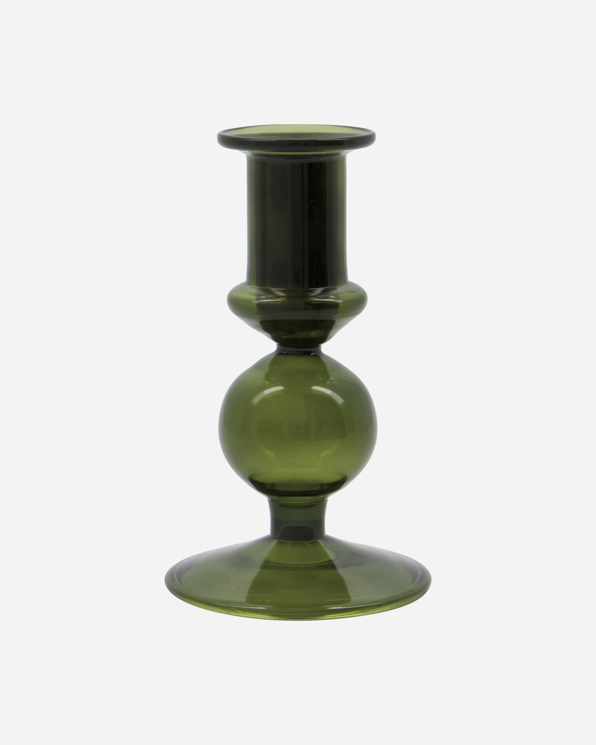 CANDLESTICK|  VIDRO | SMALL|  GREEN | HOUSE DOCTOR