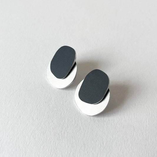 Tom Pigeon - Silver Aluminium Skim Earrings