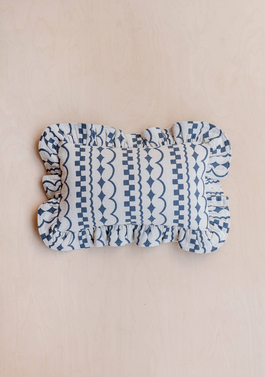 TBCo - Cotton Cushion Cover in Navy Ruffle