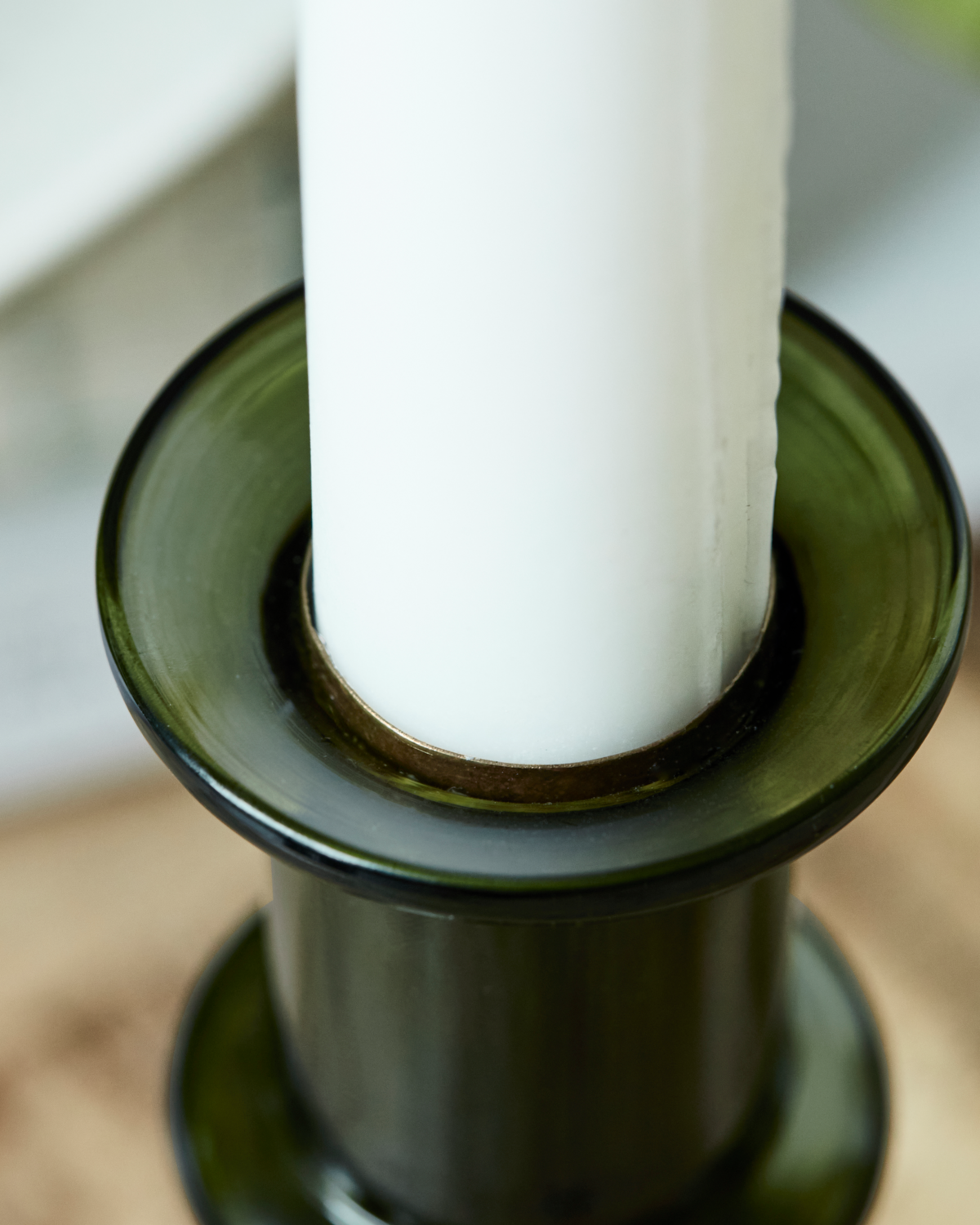 CANDLESTICK |  VIDRO | LARGE | GREEN