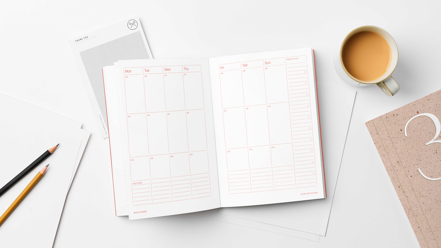 Kinshipped - 365 UNDATED LAY FLAT PLANNER DIARY