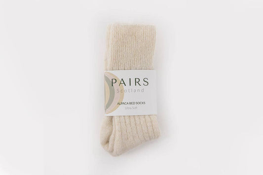 Ultra Soft Cream Alpaca Bed Socks: Small (UK 4-7)