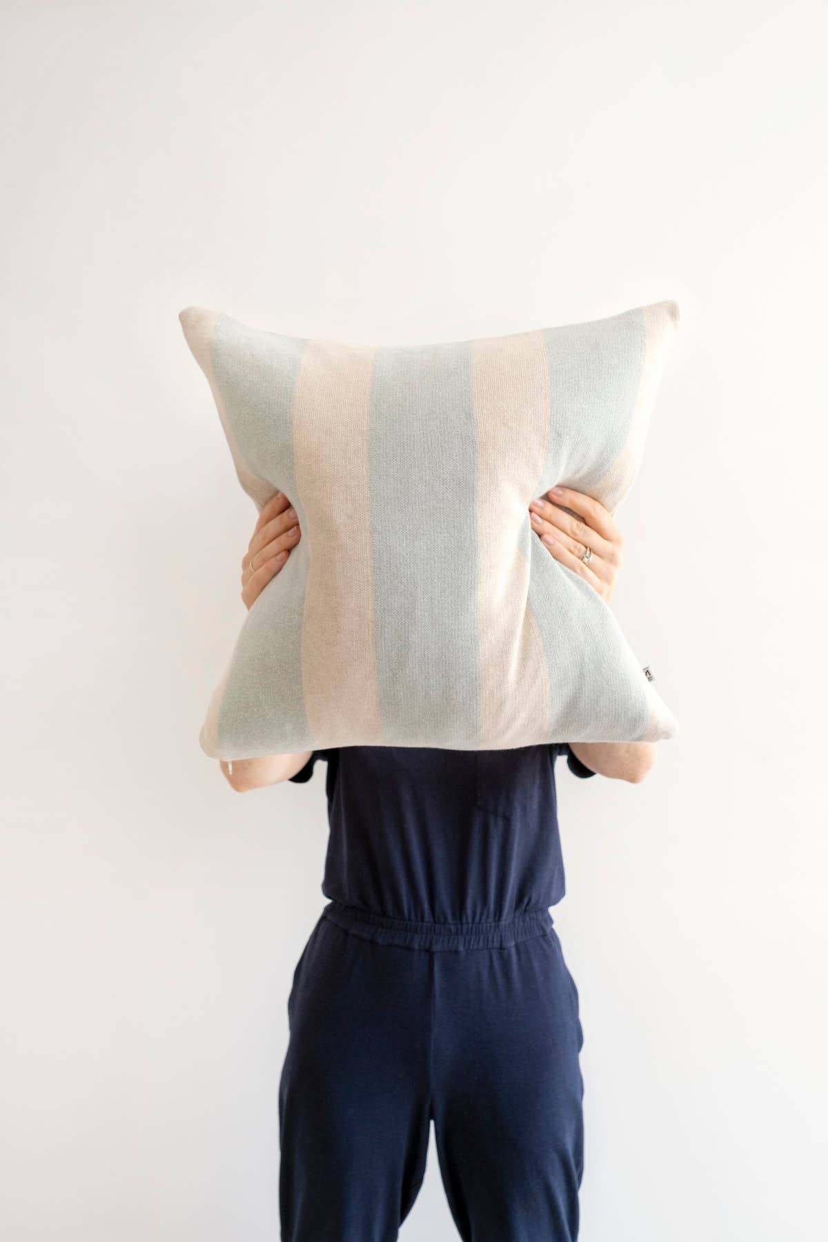 COTTON KNIT PILLOW/ CUSHION | ENKEL AQUA | SOPHIE HOME