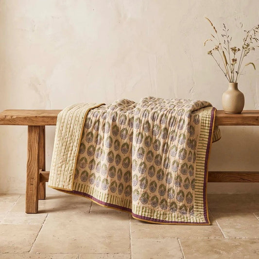 LILA KANTHA BEDSPREAD | BLUE AND GREEN | BIGGIE BEST