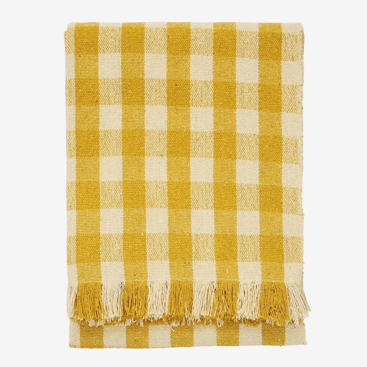 RECYCLED COTTON THROW | YELLOW | MADAM STOLTZ