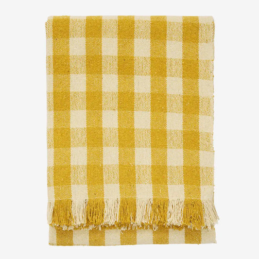 RECYCLED COTTON THROW | YELLOW | MADAM STOLTZ
