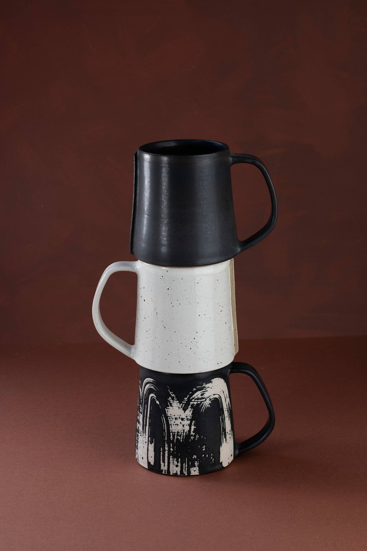 Silverceramics - Ceramic Mug Line Detail - Off White Fleck - Large - Handmade