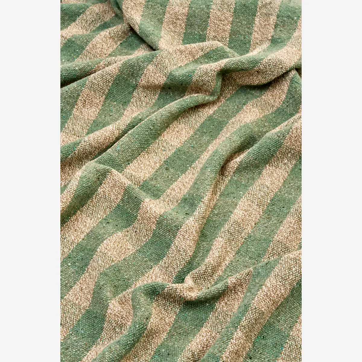 RECYCLED COTTON THROW | GREEN | MADAM STOLTZ